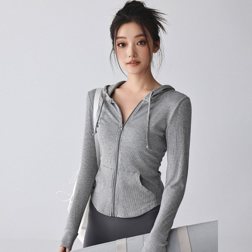 sweetruning连帽瑜伽服外套显瘦