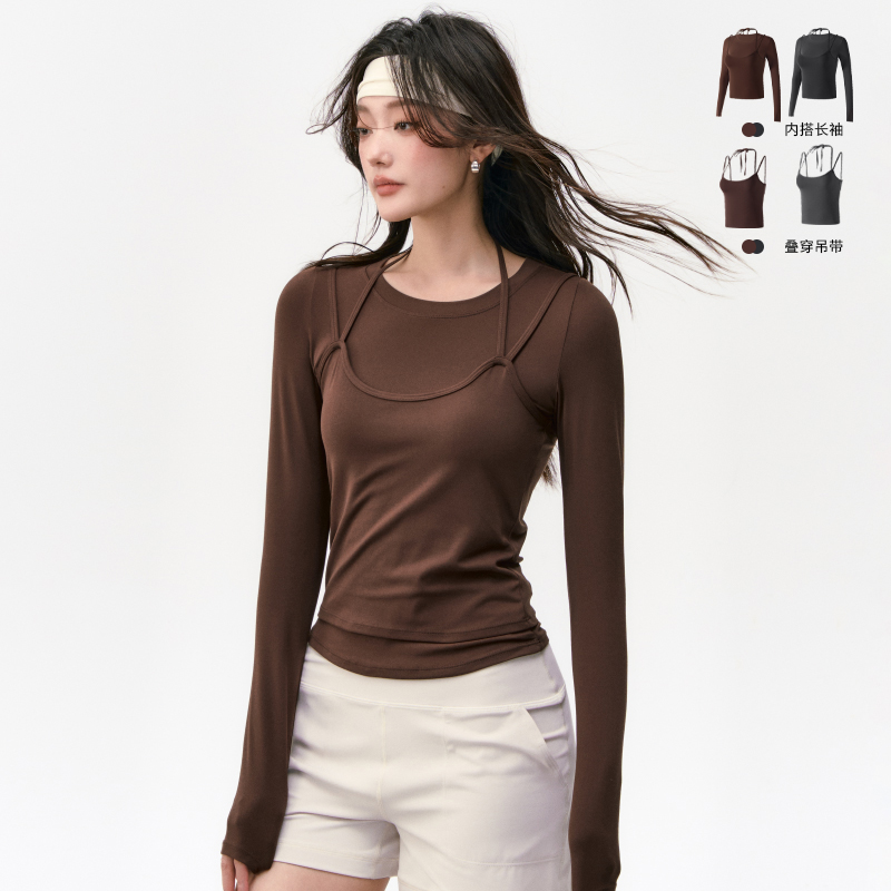 可拆卸两件瑜伽服跑步训练健身衣