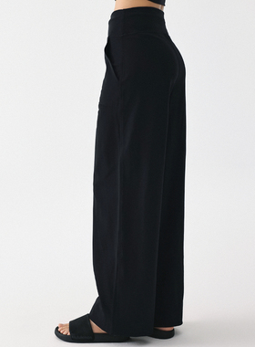 2025新款宽松运动裤女跑步健身专业普拉提训练速干高腰微阔瑜伽裤