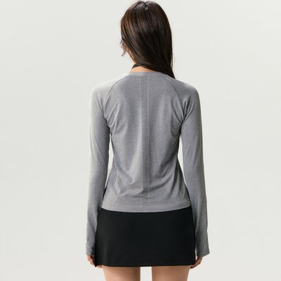 无缝针织修身显瘦普拉提健身上衣