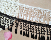 宽8cm水溶刺绣流苏蕾丝花边DIY服装 裙子下摆配件沙发窗帘辅料装 饰