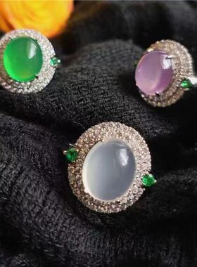 天然冰种玉髓玛瑙戒指