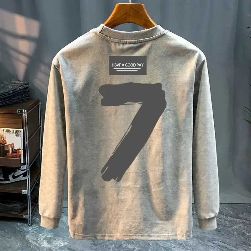 奥特莱斯~专柜外贸尾货捡漏打底衫春秋季外穿潮圆领长袖t恤男