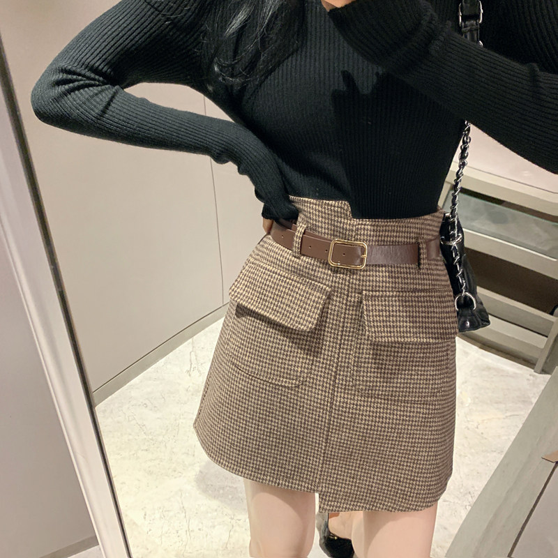 毛呢格子高腰包臀裙女2020新款春季韩版修身显瘦A字半身短裙潮在类目 女装/女士精品, 半身裙中 - 来自Buy2taobao.com提供专业的淘宝代购服务