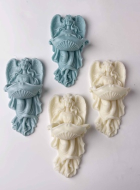 捧盆仙女天使硅胶模具天使翼摆件装饰树脂石膏模具BH023