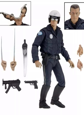 终结者手办T800 未来战士2阿诺可动人偶 合金摩托车玩具模型周边