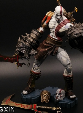 初版7寸战神3 奎托斯Kratos火焰刀可动人偶公仔手办模型摆件