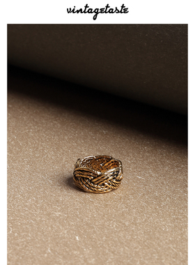 麻花做旧感高级法式粗戒指