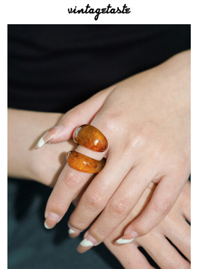 树脂个性小众双层戒指