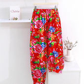 绵绸灯笼裤 长裤 民族风 东北大花裤 男女装 春夏新款 宽松休闲沙滩裤