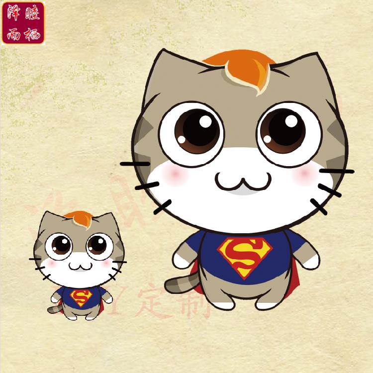 动漫卡通猫儿童t恤衣服辅料支持来图定制过粉熨斗熨烫印花贴