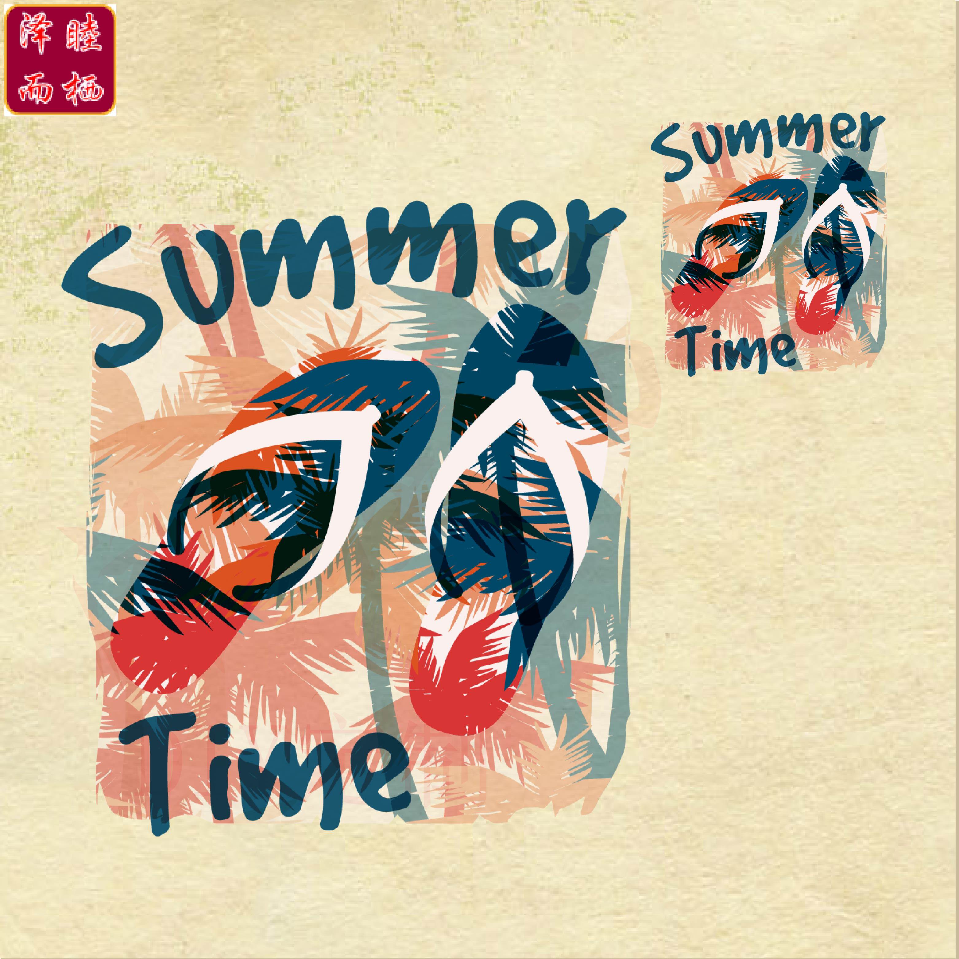 烫画热转移服装贴情侣海南风格鞋子烫画贴风景图案diy定制补丁贴