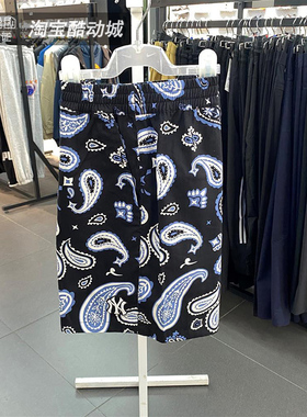 MLB男女同款夏季时尚百搭腰果花休闲透气运动短裤3ASMI0133-50BKS