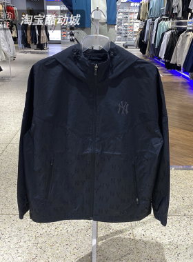 MLB外套男女同款26春季情侣休闲运动服拼接宽松连帽夹克3AWJM0763