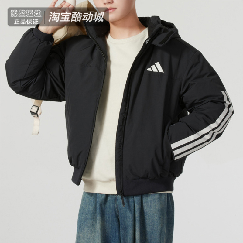 阿迪达斯男装运动保暖连帽羽绒服
