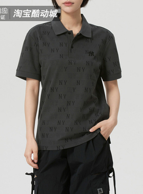 MLB男女装26夏季NY老花满印情侣时尚休闲透气翻领POLO衫3APQM0263
