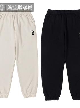 MLB裤子男女同款NY小标运动卫裤休闲束脚针织长裤3APTB0244-43CRD