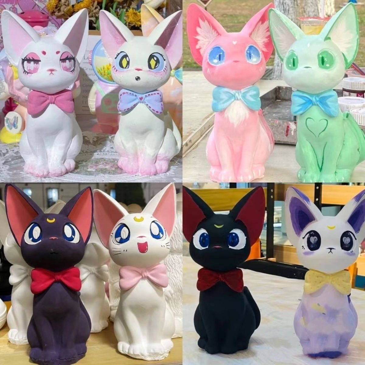 吉吉猫石膏娃娃白胚涂色创意儿童石膏彩绘涂鸦上色玩具绘画