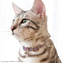 猫咪世界 日本猫项圈猫项链猫脖套带铃铛意式巴贝里尼风