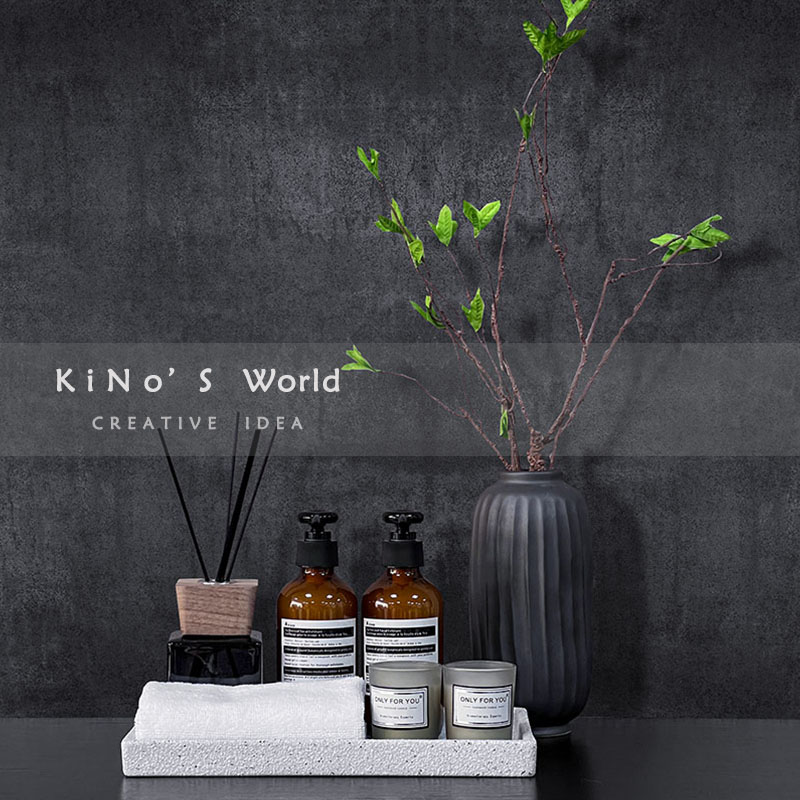 卫浴摆件套装现代中式样板房花瓶香薰蜡烛洗漱用品洗手台托盘组合