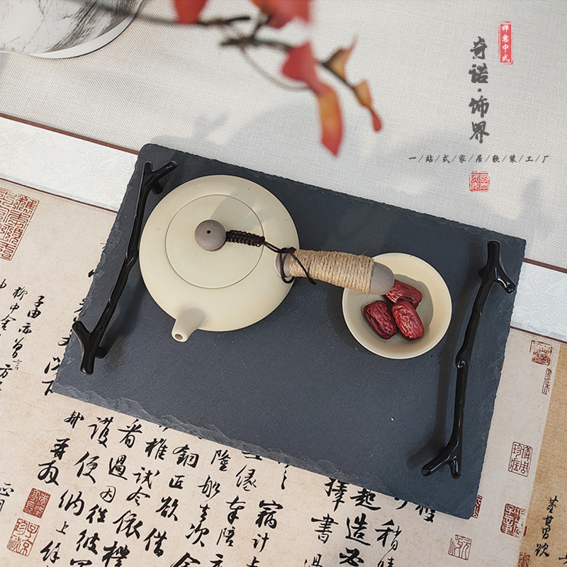 新中式仿古陶瓷茶具茶盘摆件组合