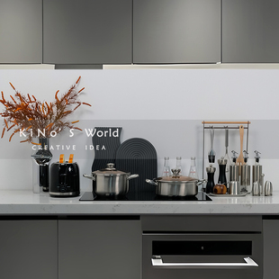 KINO奇诺样板间厨房摆件组合软装 饰品不锈钢锅具展厅道具现代轻奢