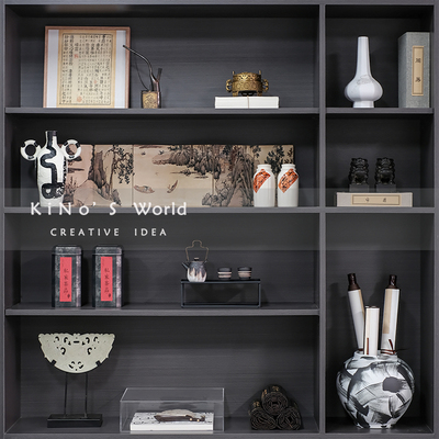 KINO奇诺新中式摆件书柜书架装饰