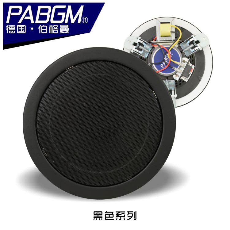 德国pabgm 6寸 黑色天花吸顶音响 金色吊顶扬声器 开孔170 6/10w