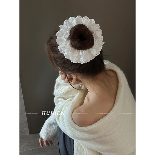 手作花边~发圈白色蕾丝韩系