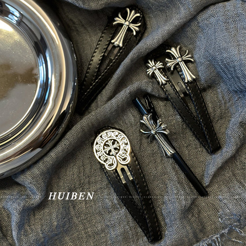 k罗心皮质哥特风发夹复古侧边夹