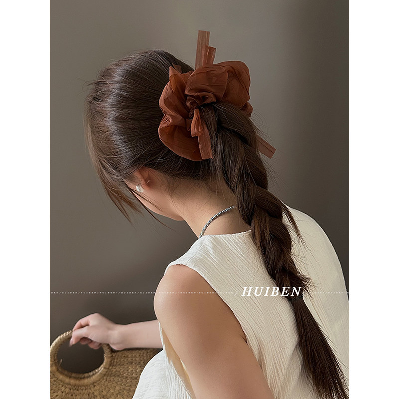 低饱和~芭蕾风蝴蝶结网纱大肠发圈温柔少女头绳复古氛围感扎发绳,饰品/流行首饰/时尚饰品新,发饰,淘宝优惠券,粉丝福利购,淘宝优惠卷