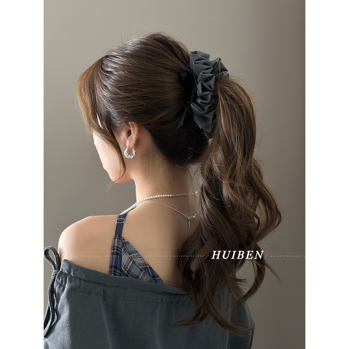 格雷灰~少女学院风裙摆懒人香蕉发夹女扭扭夹后脑勺盘发竖夹马尾,饰品/流行首饰/时尚饰品新,发饰,淘宝优惠券,粉丝福利购,淘宝优惠卷