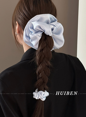 韩系天花板！高级感缎面大肠发圈真丝头绳女扎头皮筋博主同款发绳