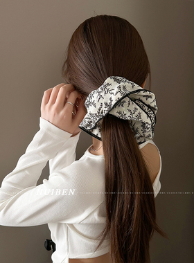 素雅~高级感碎花大肠发圈头绳女日常百搭发饰简约皮筋低马尾发绳