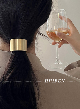 欧美金属拉丝几何头绳女扎马尾发绳时尚工艺皮筋女扎头后脑勺发圈