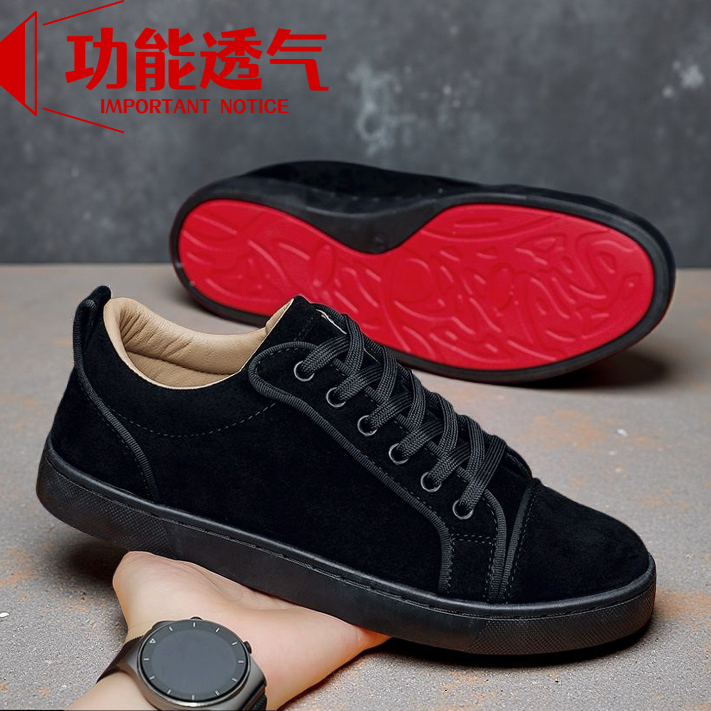 欧洲站cl男鞋铆钉红底板鞋百搭潮流铆钉情侣款休闲潮牌欧货休闲鞋