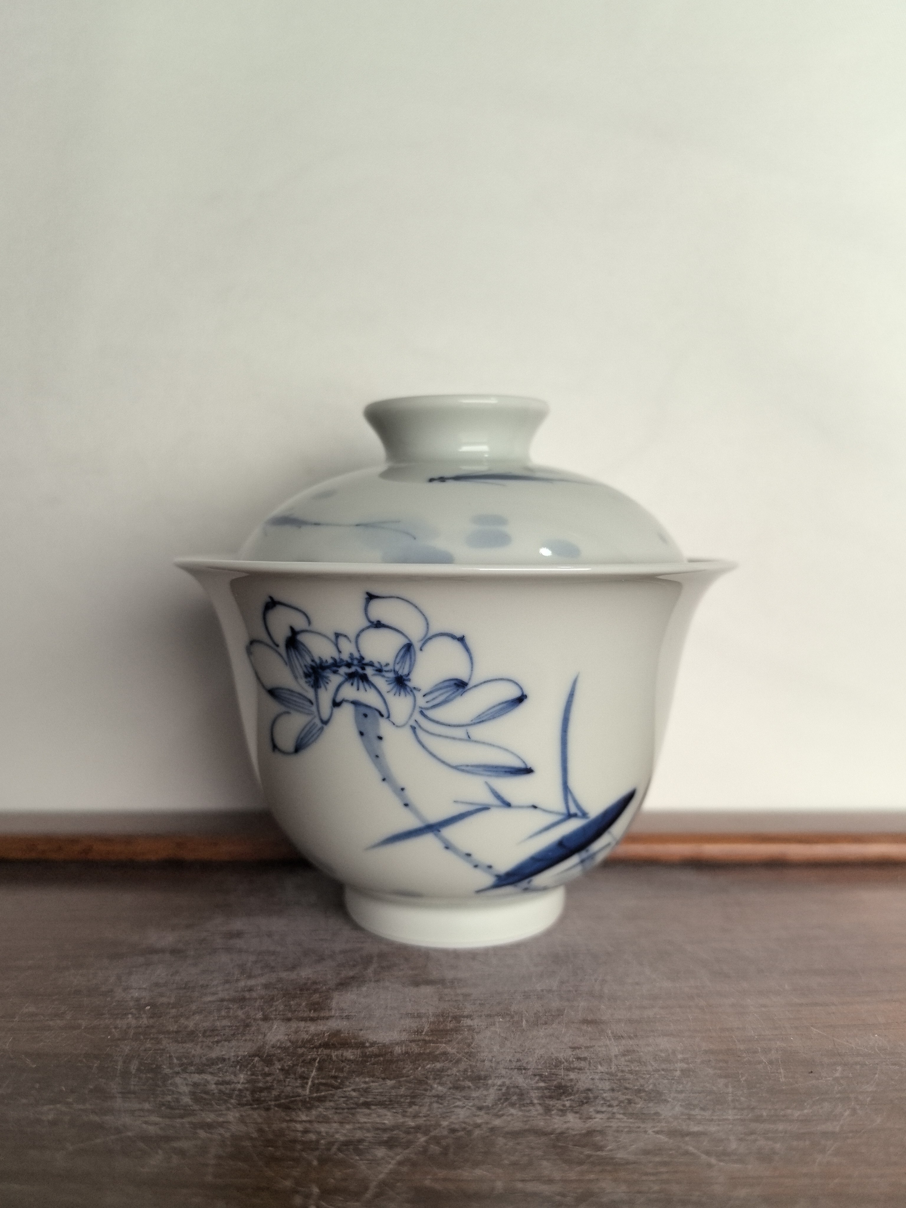 长物居手绘青花瓷二才杯景德镇瓷器茶碗手工陶瓷茶具泡茶碗100ml