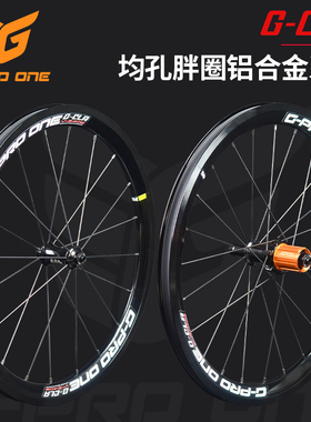 GPROONE铝合金轮组20寸小刀圈均孔胖圈406V刹折叠车P8风行单车轮