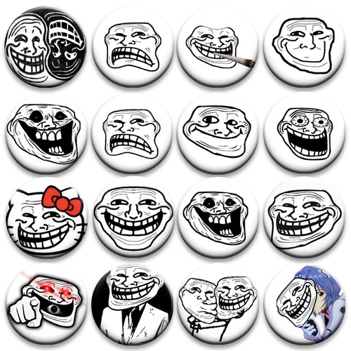 Troll face巨魔脸吧唧谷子抽象滑稽表情包胸针徽章背包挂件谷圈