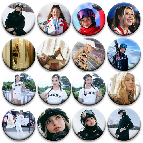 新款谷爱凌粉丝应援吧唧58mm马口铁胸章谷子挂件明星应援周边痛包