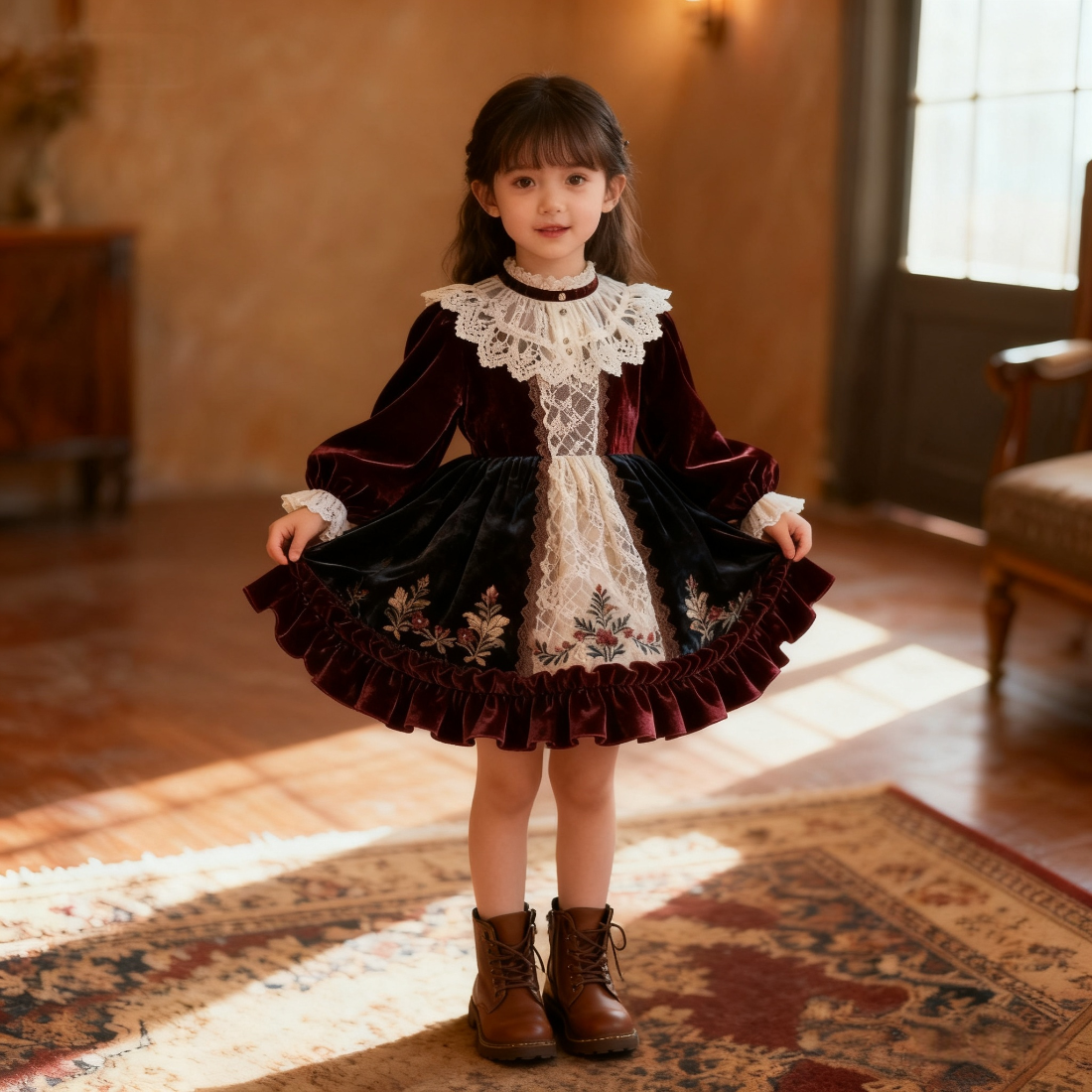 女童2025秋冬新款加绒宫廷风洛丽塔连衣裙宝宝生日时髦洋气公主裙,童装/婴儿装/亲子装,连衣裙,淘宝优惠券,粉丝福利购,淘宝优惠卷