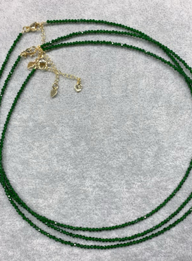 极细2.3mm绿砂石锁骨链女项链长40厘米左右颈链