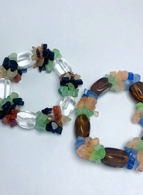 原创甜美波西米亚风猫眼碎石手链