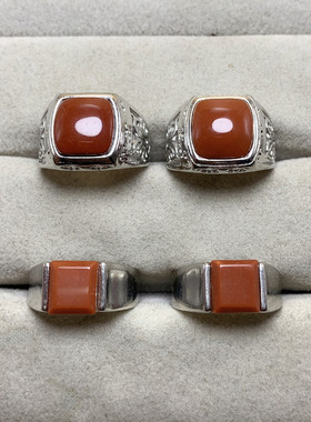 天然南红玛瑙戒指男女款复古