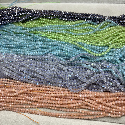 天然橄榄石切面月光diy配件