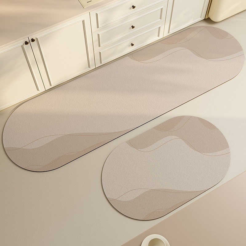 日式轻奢线条硅藻泥厨房专用地垫吸水防油防滑垫脚垫家用可擦免洗,居家布艺,厨房地垫,淘宝优惠券,粉丝福利购,淘宝优惠卷