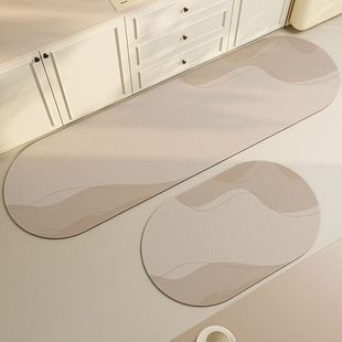 日式 轻奢线条硅藻泥厨房专用地垫吸水防油防滑垫脚垫家用可擦免洗