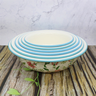 特厚盆搪瓷盆珐琅盆吃饭盆吃面盆厨房拌菜盆汤盆水果洗菜盆炖肉盆