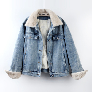 休闲轻薄羽绒内胆牛仔外套女加绒加厚小个子上衣 韩版 2025冬季 新款