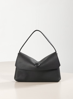 Row风Sally纽扣包手提包胎牛皮极简小方包进口牛皮手拎包 无logo